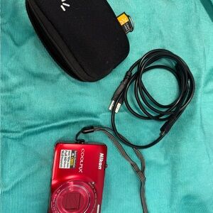 Nikon Coolpix S6300 Red 16.0MP Digital Camera 10x Optical Zoom Full HD VR